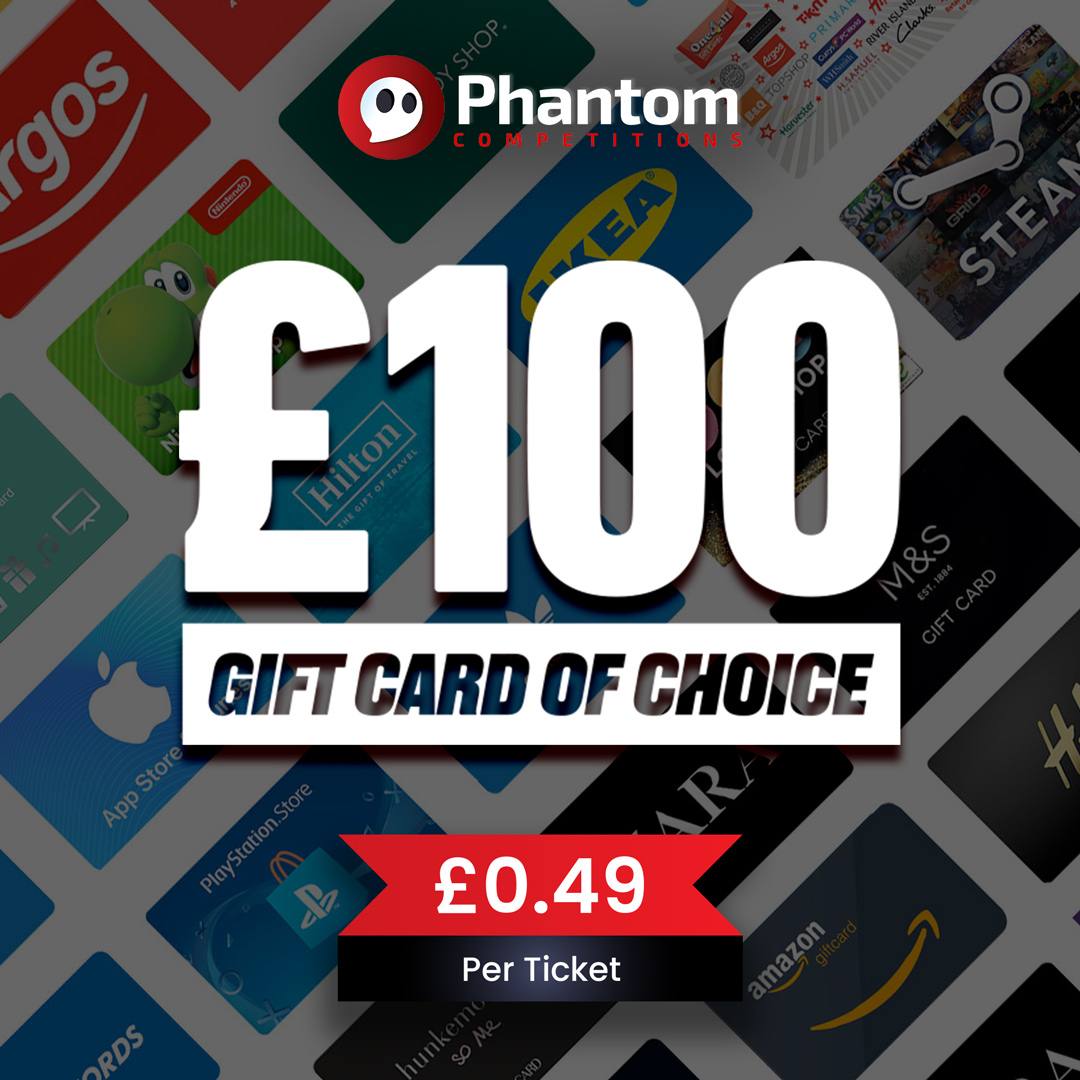 Win £100 Gift Card of your choice competition