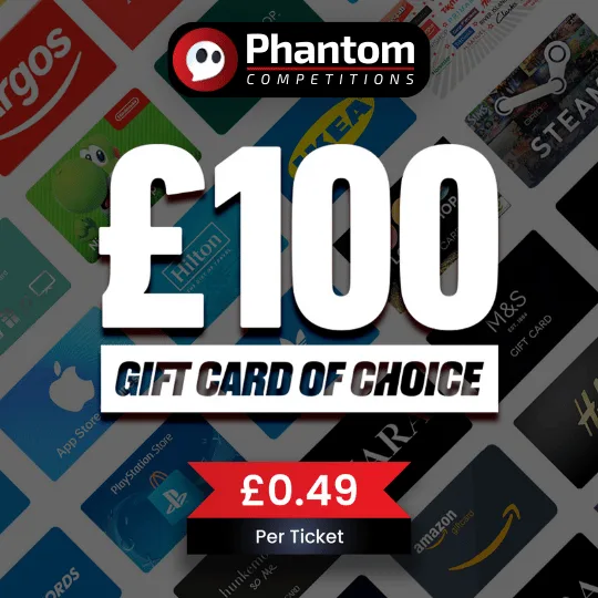 WIN £100 Gift Card of choice, Currys Gift Card, Amazon Gift Card, Argos Gift Card - Phantom Competitions