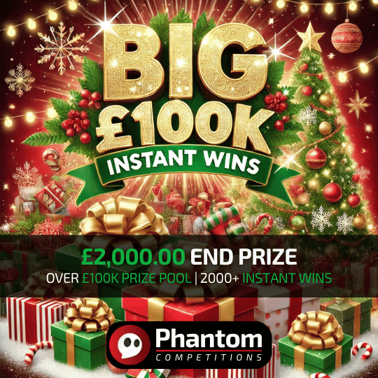 Christmas Instant Wins - £100k Cash and Tech Instant Win Competition