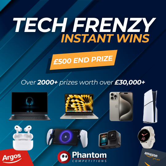 Tech Instant Wins, Cash Instant Wins, Instant Win, Phantom Competitions