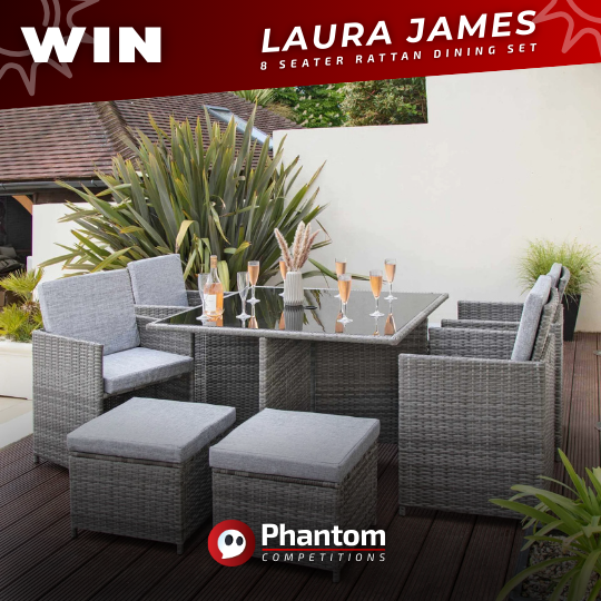 WIN Laura James 8 Seater Rattan Dining Set Outdoor Furniture summer - Phantom Competitions