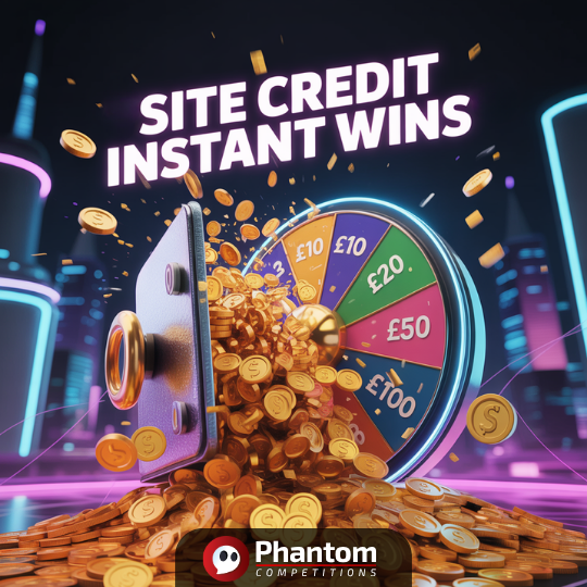 Win Site Credit Instant Wins + £100 End prize Instant prizes with phantom competitions