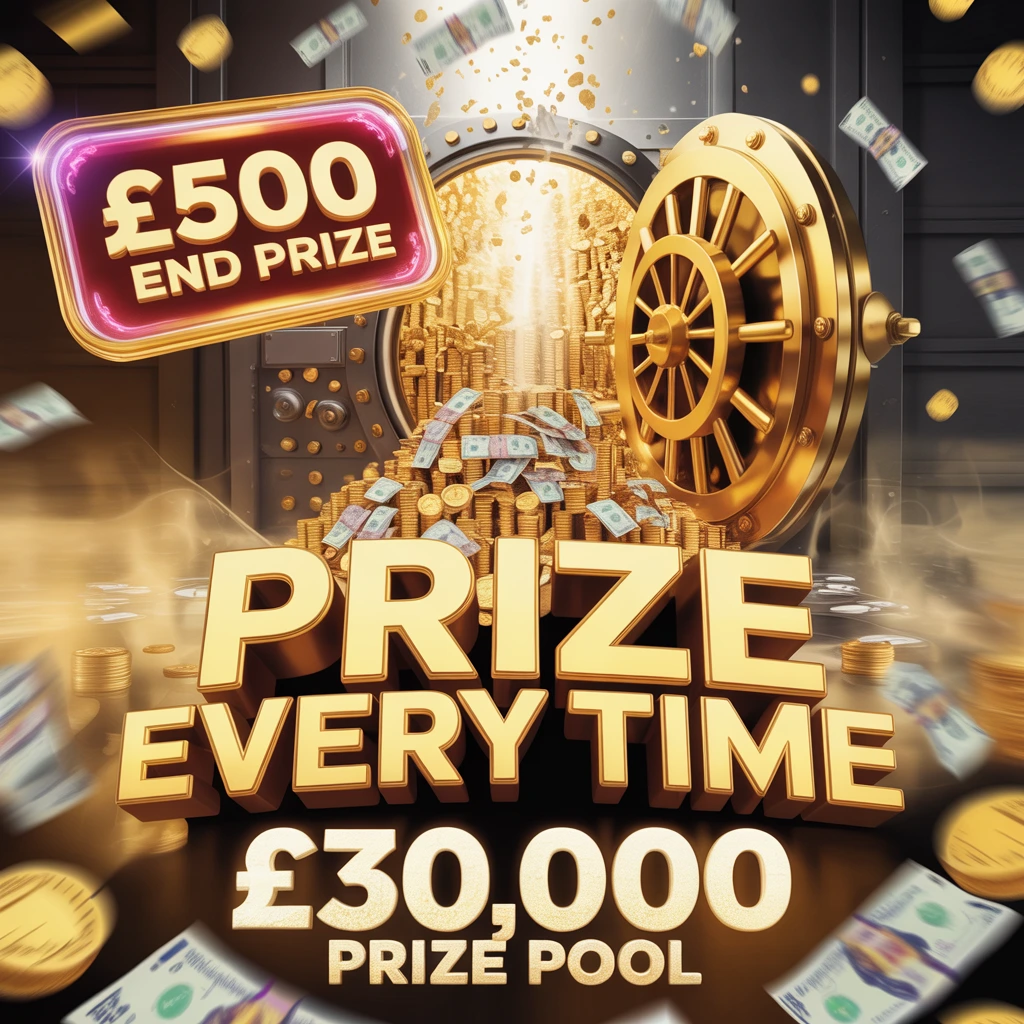 prize every time instant win competition £30,000 prize pool + £500 end prize phantom competitions