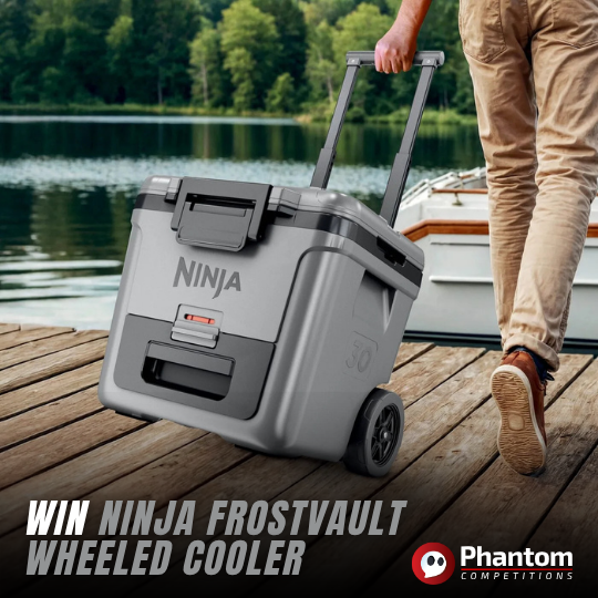 win Ninja FrostVault 45QT/42L Wheeled Cooler with Dry Zone with phantom competitions raffle draw competition, daily cash instant wins, live draws and more.