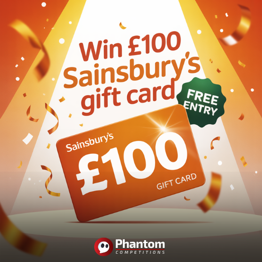 win free cash free gift card to sainsbury's , £100 gift card raffle free entry with phantom competitions