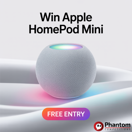 win apple homepod mini smart speaker with phantom competitions raffle draw uk free entry