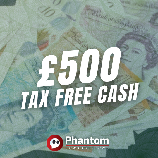 win £500 tax free cash raffle draw competition uk