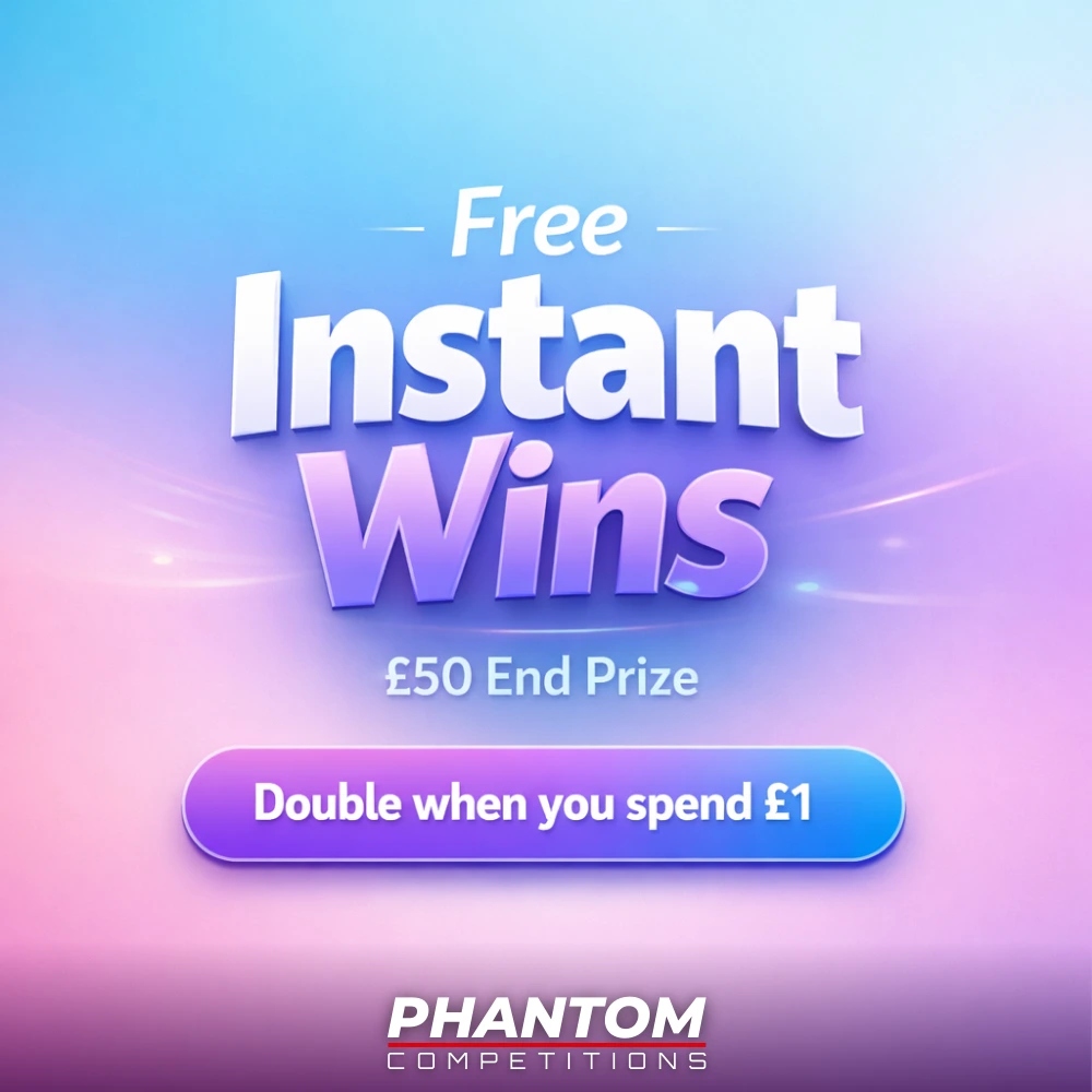 Free entry instant wins, £50 tax free cash end prize, win free cash instantly, free cash competition, free raffle