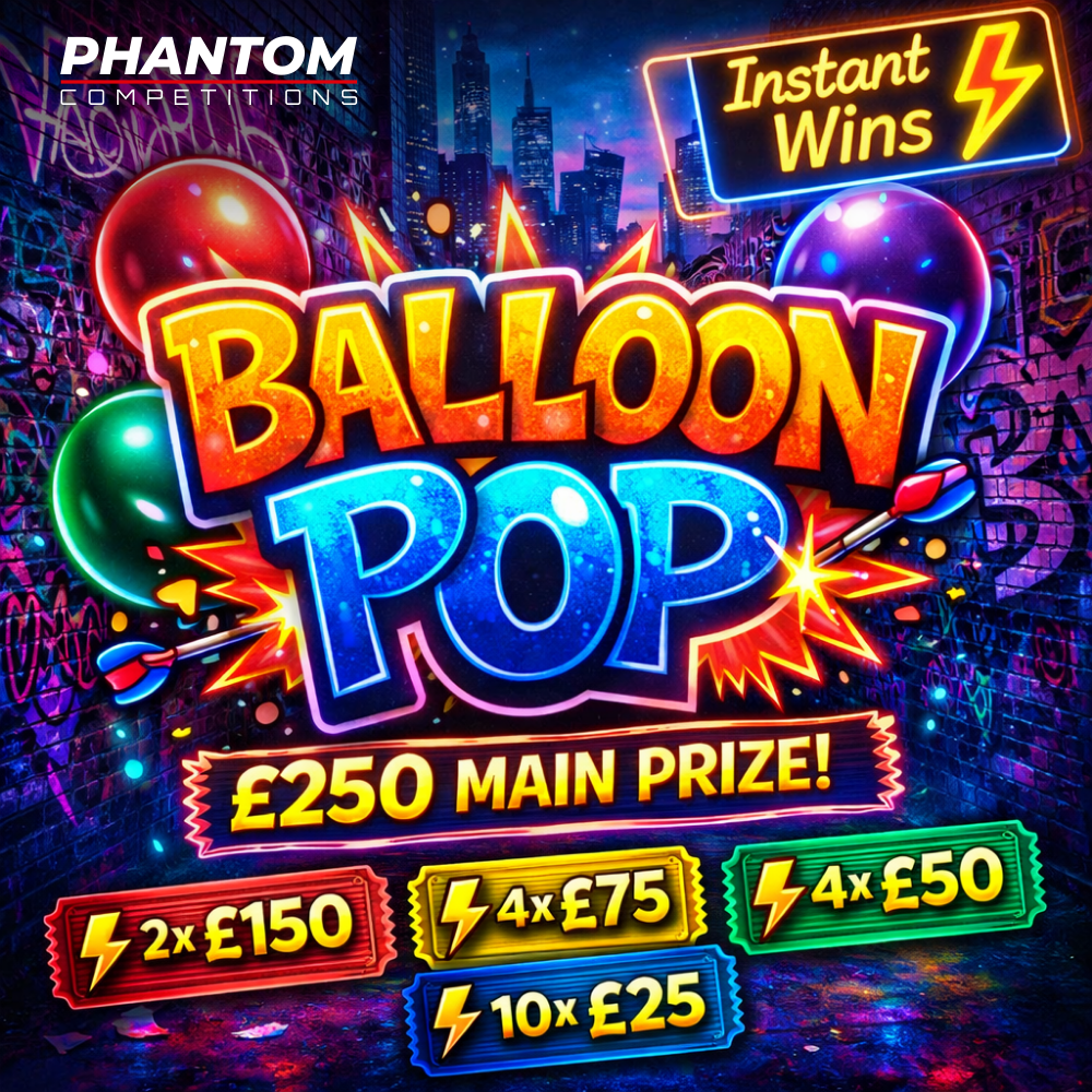 Balloon Pop Cash Instant Wins - Win Cash Prizes Instantly, Daily Wins, Free Cash Prizes, Win Free Cash with Phantom Competitions